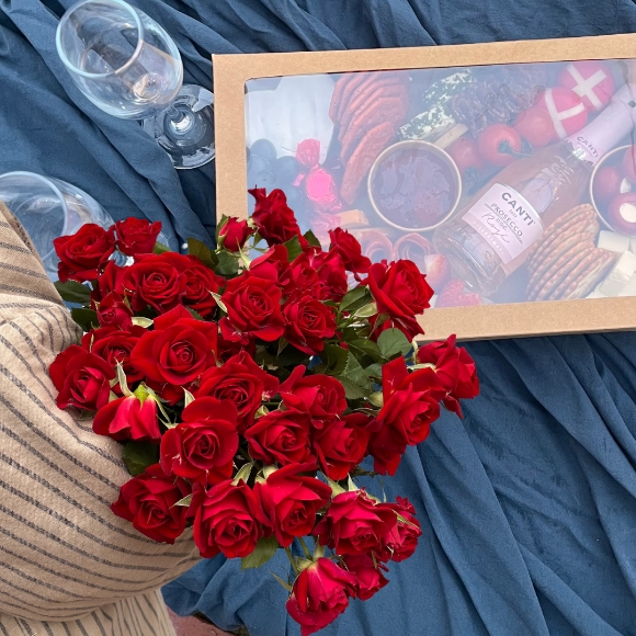 An Abundance of Red Roses & Treats