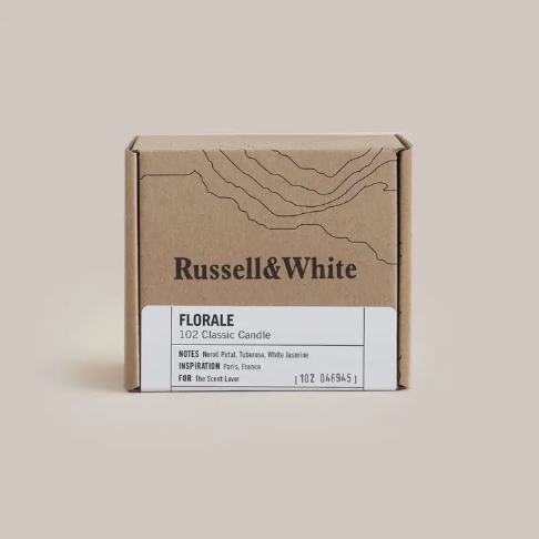 Florale Candle Russel and White