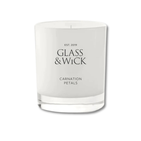 Carnation Petals Candle   Glass & Wick