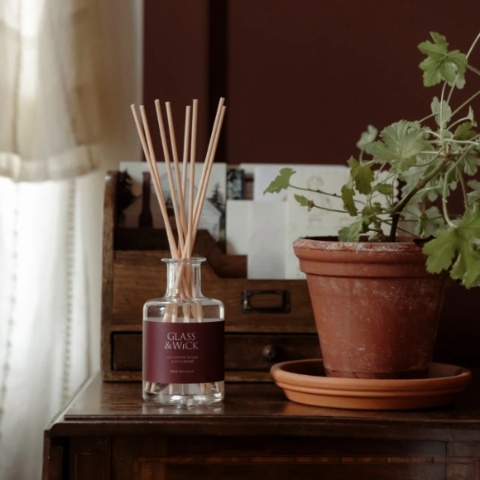 Japanese Plum & Rhubarb Diffuser   Glass & Wick